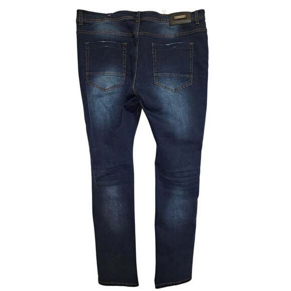 Vassari Mens Jeans 40 Dark Blue Stretch Denim Straight Fit VS-014 - Picture 6 of 8
